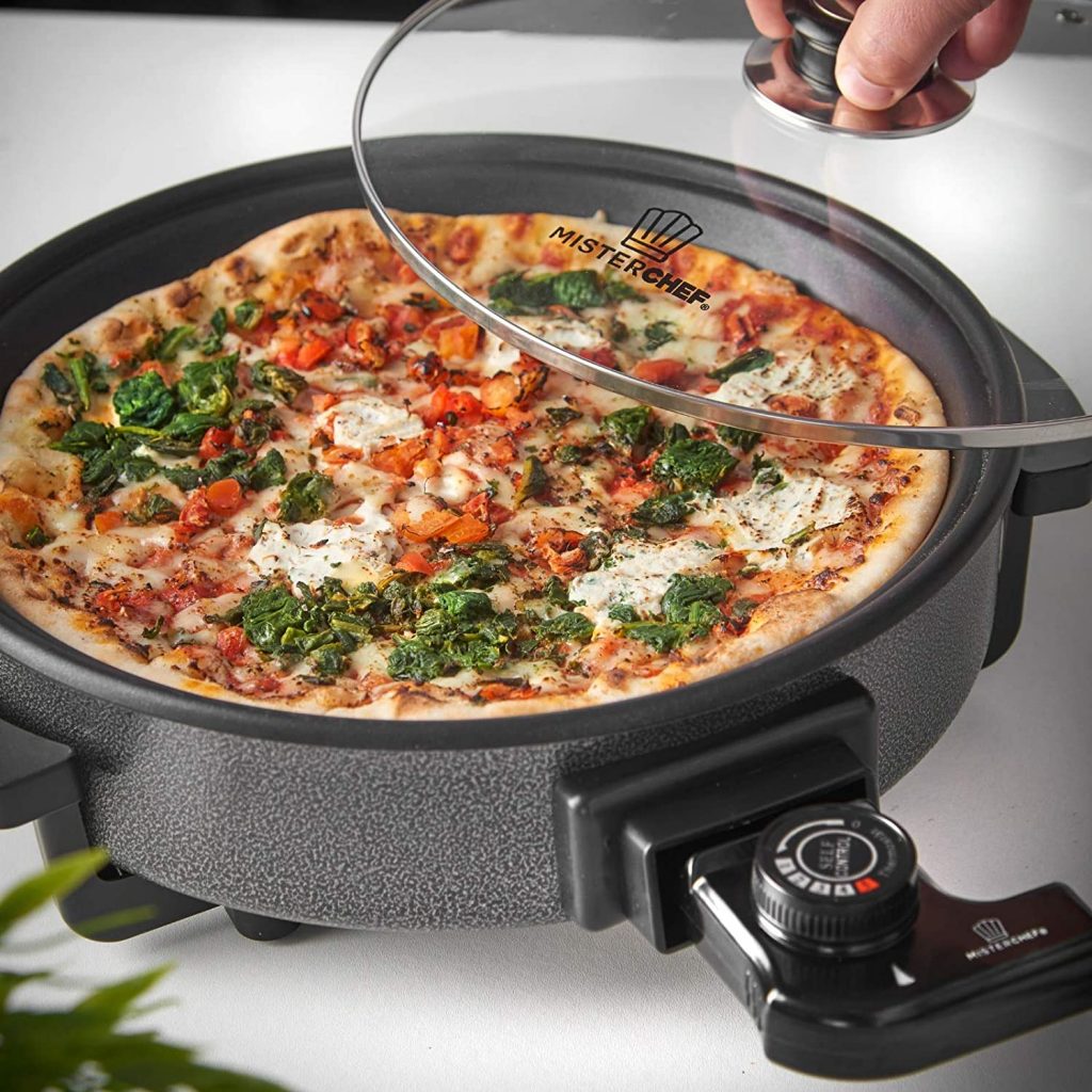 1500W VonShef Square Multi Cooker Non-Stick Surface and Cool Touch Handles Electric Frying Pan with Glass Lid 