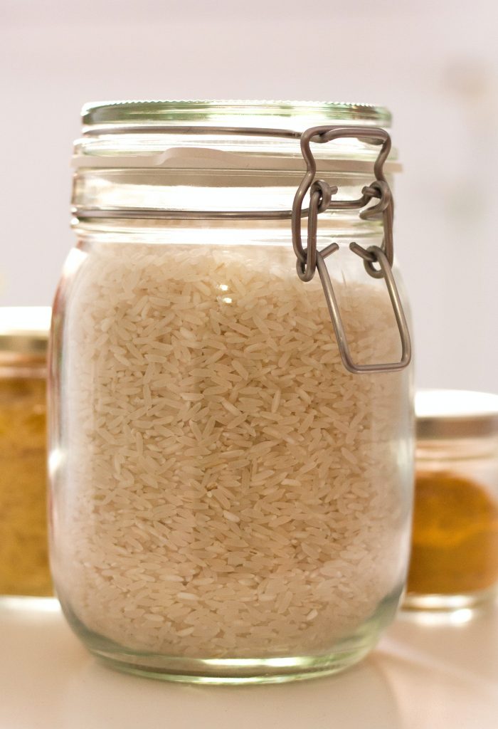 rice stored in jar