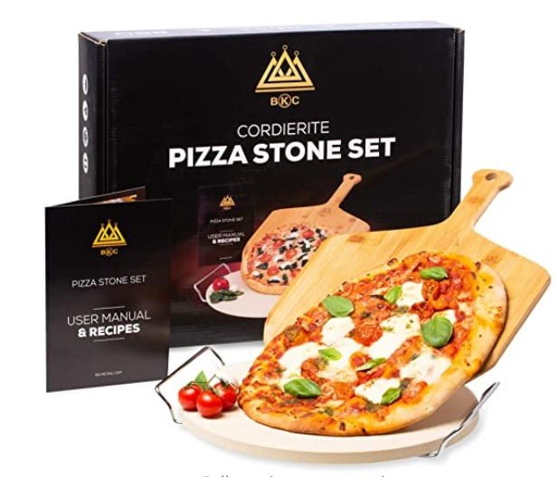 BKC Pizza Stone Set for Oven or BBQ